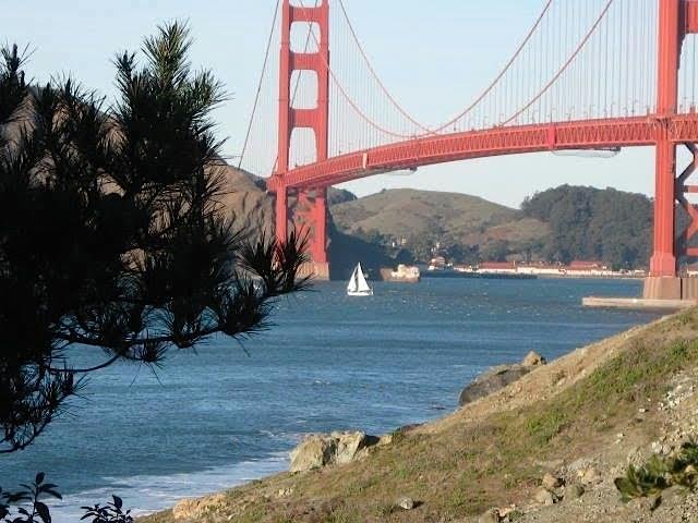 Sailboat Under Golden Gate Bridge